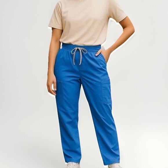 FIGS Yola Skinny Scrub Pant Womens L Blue Nurse Uniform Stretch TW2000R 1356 - Picture 3 of 16